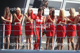 Fernando Alonso (ESP) Ferrari celebrates his third position on the podium. 09.09.2012. Formula 1 World Championship, Rd 13, Italian Grand Prix, Monza, Italy, Race Day