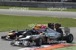 Mark Webber (AUS), Red Bull Racing and Nico Rosberg (GER), Mercedes AMG Petronas  09.09.2012. Formula 1 World Championship, Rd 13, Italian Grand Prix, Monza, Italy, Race Day
