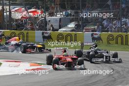 Felipe Massa (BRA), Scuderia Ferrari and Jenson Button (GBR), McLaren Mercedes  09.09.2012. Formula 1 World Championship, Rd 13, Italian Grand Prix, Monza, Italy, Race Day