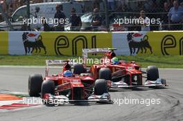 Fernando Alonso (ESP), Scuderia Ferrari leads Felipe Massa (BRA), Scuderia Ferrari  09.09.2012. Formula 1 World Championship, Rd 13, Italian Grand Prix, Monza, Italy, Race Day