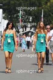 Paddock security girls. 08.09.2012. Formula 1 World Championship, Rd 13, Italian Grand Prix, Monza, Italy, Qualifying Day