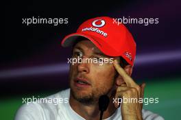 Second placed Jenson Button (GBR) McLaren in the post qualifying FIA Press Conference. 08.09.2012. Formula 1 World Championship, Rd 13, Italian Grand Prix, Monza, Italy, Qualifying Day