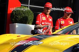 (L to R): Fernando Alonso (ESP) Ferrari and Felipe Massa (BRA) Ferrari with the Ferrari 512. 08.09.2012. Formula 1 World Championship, Rd 13, Italian Grand Prix, Monza, Italy, Qualifying Day