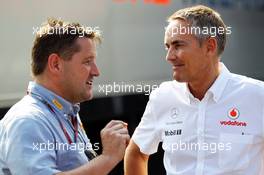 (L to R): Paul Hembery (GBR) Pirelli Motorsport Director with Martin Whitmarsh (GBR) McLaren Chief Executive Officer. 08.09.2012. Formula 1 World Championship, Rd 13, Italian Grand Prix, Monza, Italy, Qualifying Day