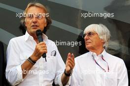 (L to R): Luca di Montezemolo (ITA) Ferrari President with Bernie Ecclestone (GBR) CEO Formula One Group (FOM). 08.09.2012. Formula 1 World Championship, Rd 13, Italian Grand Prix, Monza, Italy, Qualifying Day