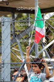 A young Italian fan with flag. 08.09.2012. Formula 1 World Championship, Rd 13, Italian Grand Prix, Monza, Italy, Qualifying Day