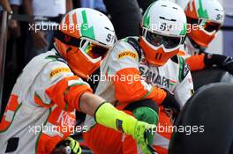 Sahara Force India F1 Team practice pit stops. 09.09.2012. Formula 1 World Championship, Rd 13, Italian Grand Prix, Monza, Italy, Race Day