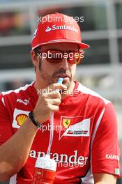 Fernando Alonso (ESP) Ferrari on the drivers parade. 09.09.2012. Formula 1 World Championship, Rd 13, Italian Grand Prix, Monza, Italy, Race Day