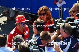 Fernando Alonso (ESP) Ferrari with the media. 06.09.2012. Formula 1 World Championship, Rd 13, Italian Grand Prix, Monza, Italy, Preparation Day