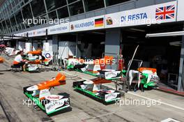 Sahara Force India F1 Teamfront wings outside the garage. 06.09.2012. Formula 1 World Championship, Rd 13, Italian Grand Prix, Monza, Italy, Preparation Day