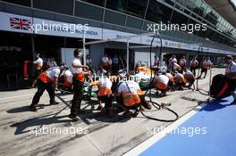 Sahara Force India F1 Team practice pit stops. 06.09.2012. Formula 1 World Championship, Rd 13, Italian Grand Prix, Monza, Italy, Preparation Day