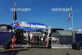 The entrance to the F1 paddock. 06.09.2012. Formula 1 World Championship, Rd 13, Italian Grand Prix, Monza, Italy, Preparation Day