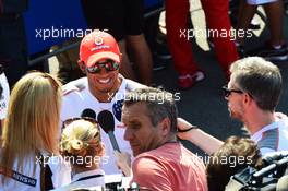 Lewis Hamilton (GBR) McLaren with the media. 06.09.2012. Formula 1 World Championship, Rd 13, Italian Grand Prix, Monza, Italy, Preparation Day