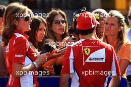 Felipe Massa (BRA) Ferrari with the media. 06.09.2012. Formula 1 World Championship, Rd 13, Italian Grand Prix, Monza, Italy, Preparation Day