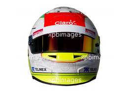 10.02.2012 Jerez, Spain, Sergio PÃ©rez (MEX), Sauber F1 Team helmet - Formula 1 Testing, day 1 - Formula 1 World Championship