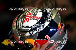 09.02.2012 Jerez, Spain, Helmet of Sebastian Vettel (GER), Red Bull Racing   - Formula 1 Testing, day 1 - Formula 1 World Championship