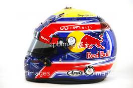 09.02.2012 Jerez, Spain, Mark Webber (AUS), Red Bull Racing helmet - Formula 1 Testing, day 1 - Formula 1 World Championship