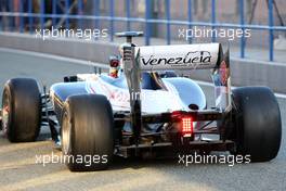 07.02.2012 Jerez, Spain, Pastor Maldonado (VEN), Williams F1 Team rear - Formula 1 Testing, day 1 - Formula 1 World Championship