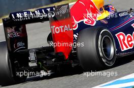 07.02.2012 Jerez, Spain, Mark Webber (AUS), Red Bull Racing in the new RB8 Rear wing - Formula 1 Testing, day 1 - Formula 1 World Championship