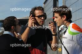 07.02.2012 Jerez, Spain, Nicolas Todt (FRA), Drivers manager with Jean-Eric Vergne (FRA), Scuderia Toro Rosso and Jules Bianchi (FRA), Sahara Force India Formula One Team, test driver - Formula 1 Testing, day 1 - Formula 1 World Championship