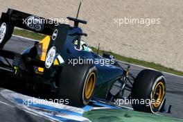 08.02.2012 Jerez, Spain, Heikki Kovalainen (FIN), Caterham F1 Team   - Formula 1 Testing, day 1 - Formula 1 World Championship