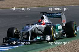 08.02.2012 Jerez, Spain, Michael Schumacher (GER), Mercedes GP   - Formula 1 Testing, day 1 - Formula 1 World Championship
