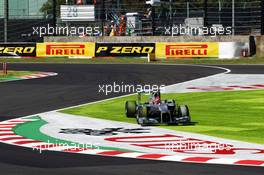Michael Schumacher (GER) Mercedes AMG F1 W03 runs wide. 05.10.2012. Formula 1 World Championship, Rd 15, Japanese Grand Prix, Suzuka, Japan, Practice Day.