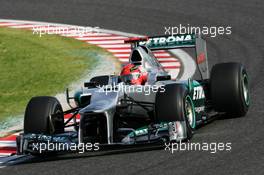 Michael Schumacher (GER) Mercedes AMG F1 W03. 05.10.2012. Formula 1 World Championship, Rd 15, Japanese Grand Prix, Suzuka, Japan, Practice Day.