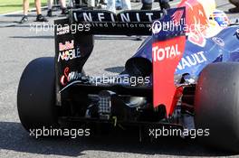 Mark Webber (AUS) Red Bull Racing RB8 rear wing detail. 07.10.2012. Formula 1 World Championship, Rd 15, Japanese Grand Prix, Suzuka, Japan, Race Day.