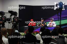 The FIA Press Conference (L to R): Felipe Massa (BRA) Ferrari, second; Sebastian Vettel (GER) Red Bull Racing, race winner; Kamui Kobayashi (JPN) Sauber, third. 07.10.2012. Formula 1 World Championship, Rd 15, Japanese Grand Prix, Suzuka, Japan, Race Day.