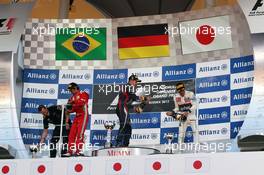 The podium (L to R): Felipe Massa (BRA) Ferrari, second; Sebastian Vettel (GER) Red Bull Racing, race winner; Kamui Kobayashi (JPN) Sauber, third. 07.10.2012. Formula 1 World Championship, Rd 15, Japanese Grand Prix, Suzuka, Japan, Race Day.