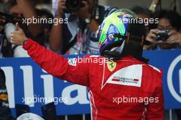 Felipe Massa (BRA) Ferrari celebrates his second position in parc ferme. 07.10.2012. Formula 1 World Championship, Rd 15, Japanese Grand Prix, Suzuka, Japan, Race Day.
