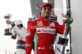 Felipe Massa (BRA) Ferrari celebrates his second position on the podium. 07.10.2012. Formula 1 World Championship, Rd 15, Japanese Grand Prix, Suzuka, Japan, Race Day.