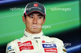Kamui Kobayashi (JPN) Sauber in the FIA Press Conference. 07.10.2012. Formula 1 World Championship, Rd 15, Japanese Grand Prix, Suzuka, Japan, Race Day.