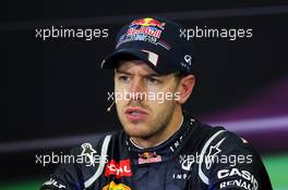 Race winner Sebastian Vettel (GER) Red Bull Racing in the FIA Press Conference. 07.10.2012. Formula 1 World Championship, Rd 15, Japanese Grand Prix, Suzuka, Japan, Race Day.