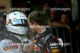 Kamui Kobayashi (JAP), Sauber F1 Team and Sebastian Vettel (GER), Red Bull Racing  07.10.2012. Formula 1 World Championship, Rd 15, Japanese Grand Prix, Suzuka, Japan, Race Day