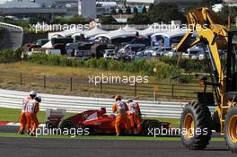 Fernando Alonso (ESP) Ferrari F2012 crashed out at the start of the race. 07.10.2012. Formula 1 World Championship, Rd 15, Japanese Grand Prix, Suzuka, Japan, Race Day.