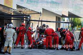 Charles Pic (FRA) Marussia F1 Team MR01 makes a pit stop. 07.10.2012. Formula 1 World Championship, Rd 15, Japanese Grand Prix, Suzuka, Japan, Race Day.