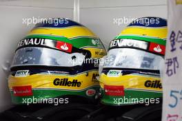 Helmets for Bruno Senna (BRA) Williams. 06.10.2012. Formula 1 World Championship, Rd 15, Japanese Grand Prix, Suzuka, Japan, Qualifying Day.