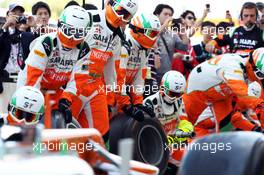 Sahara Force India F1 Team practice pit stops. 07.10.2012. Formula 1 World Championship, Rd 15, Japanese Grand Prix, Suzuka, Japan, Race Day.
