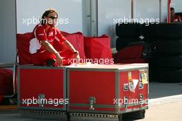 A Ferrari mechanic takes a break. 04.10.2012. Formula 1 World Championship, Rd 15, Japanese Grand Prix, Suzuka, Japan, Preparation Day.