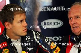 (L to R): Sebastian Vettel (GER) Red Bull Racing with Dr Helmut Marko (AUT) Red Bull Motorsport Consultant. 12.10.2012. Formula 1 World Championship, Rd 16, Korean Grand Prix, Yeongam, South Korea, Practice Day.
