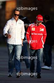 Michael Schumacher (GER), Mercedes GP and Felipe Massa (BRA), Scuderia Ferrari  12.10.2012. Formula 1 World Championship, Rd 16, Korean Grand Prix, Yeongam, Korea, Practice Day