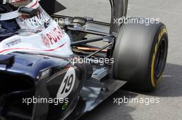 Valtteri Bottas (FIN) Williams FW34 Third Driver exhaust and rear suspension detail. 12.10.2012. Formula 1 World Championship, Rd 16, Korean Grand Prix, Yeongam, South Korea, Practice Day.