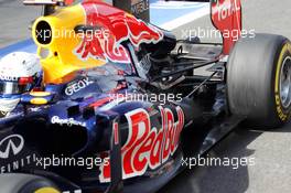 Sebastian Vettel (GER) Red Bull Racing RB8 exhaust and rear suspension detail. 12.10.2012. Formula 1 World Championship, Rd 16, Korean Grand Prix, Yeongam, South Korea, Practice Day.