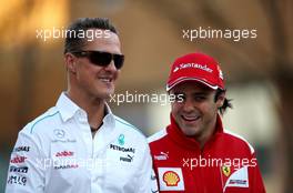Michael Schumacher (GER), Mercedes GP and Felipe Massa (BRA), Scuderia Ferrari  12.10.2012. Formula 1 World Championship, Rd 16, Korean Grand Prix, Yeongam, Korea, Practice Day