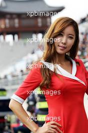 Grid girl. 14.10.2012. Formula 1 World Championship, Rd 16, Korean Grand Prix, Yeongam, South Korea, Race Day.