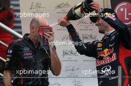 Adrian Newey (GBR) Red Bull Racing Chief Technical Officer with 2nd place Mark Webber (AUS), Red Bull Racing  14.10.2012. Formula 1 World Championship, Rd 16, Korean Grand Prix, Yeongam, Korea, Race Day