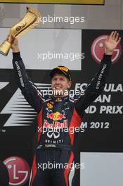 1st place Sebastian Vettel (GER), Red Bull Racing  14.10.2012. Formula 1 World Championship, Rd 16, Korean Grand Prix, Yeongam, Korea, Race Day