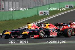Sebastian Vettel (GER), Red Bull Racing and Mark Webber (AUS), Red Bull Racing  14.10.2012. Formula 1 World Championship, Rd 16, Korean Grand Prix, Yeongam, Korea, Race Day